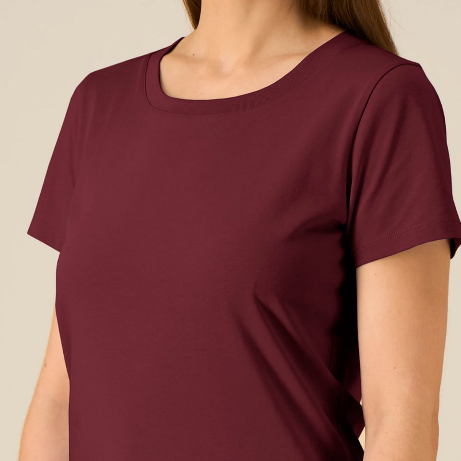 Basic T-Shirt Women Burgund