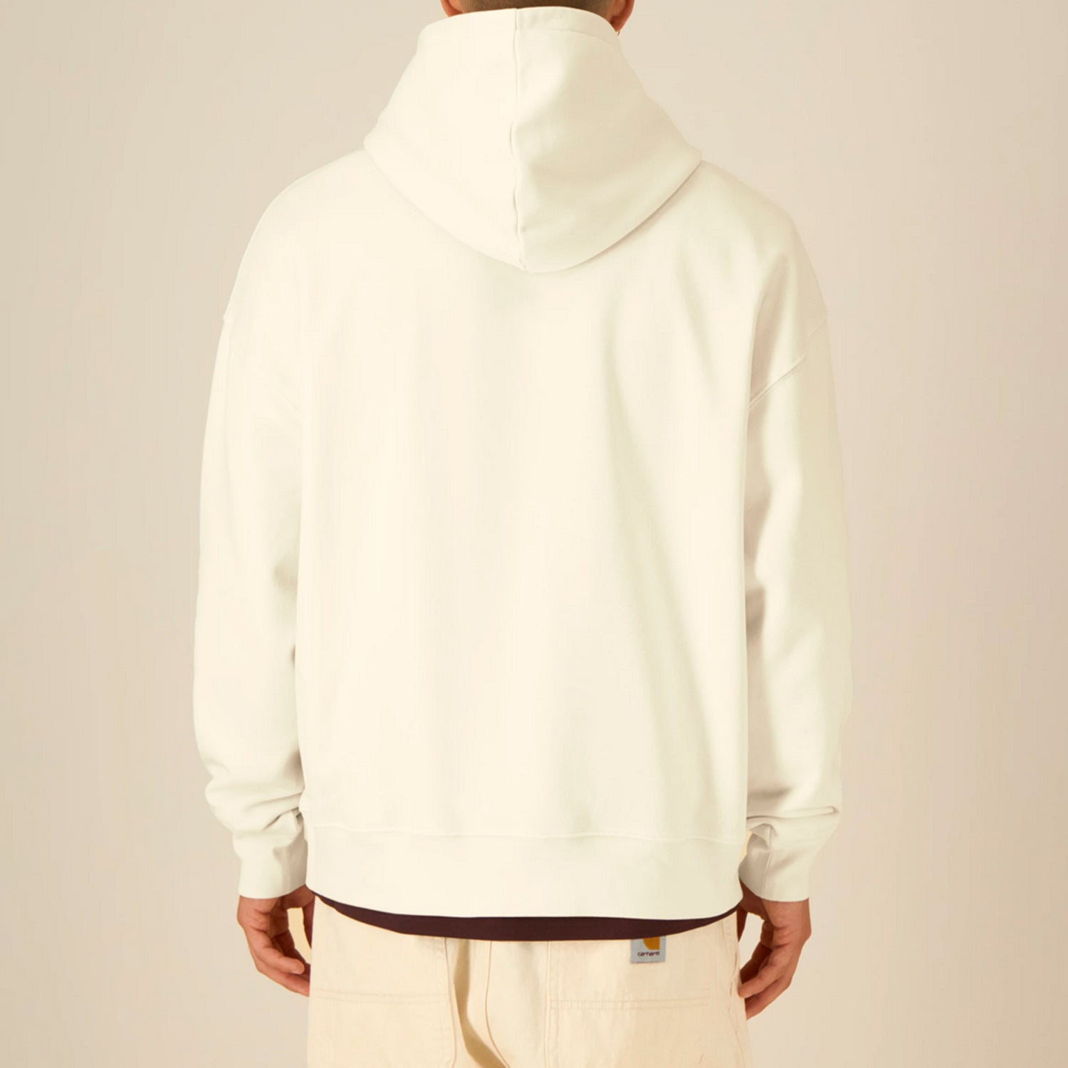 Basic Relaxed Fit Hoodie Cream