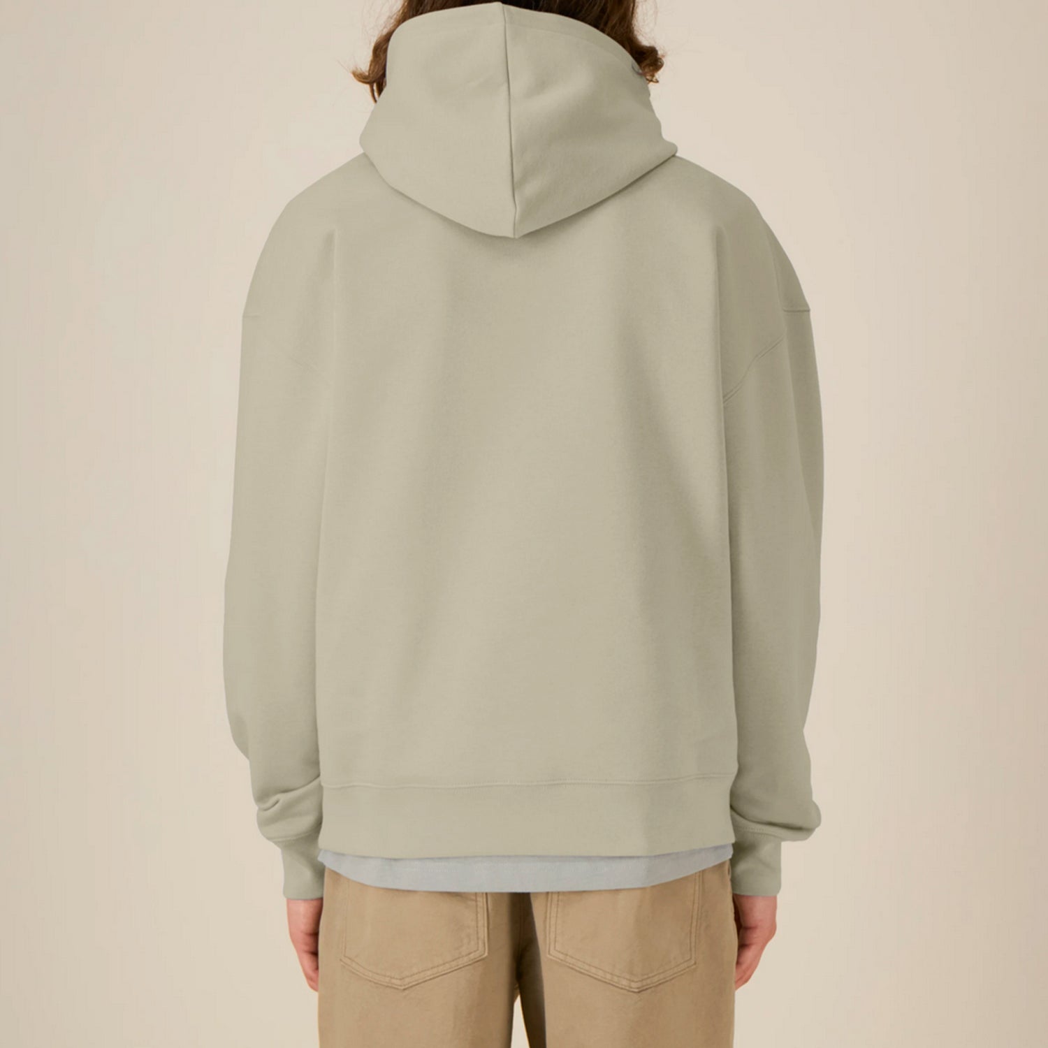 Basic Relaxed Fit Hoodie Stone