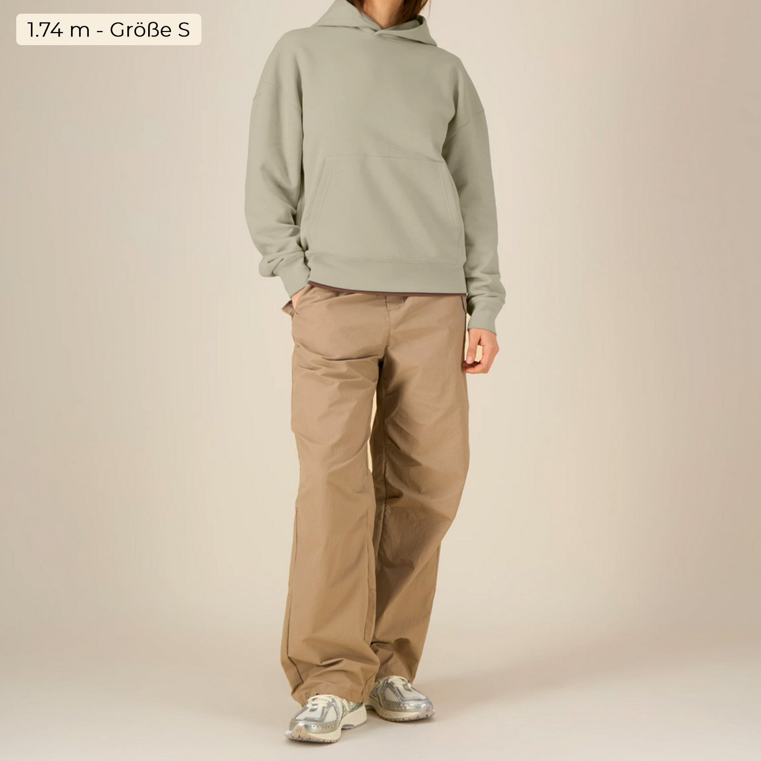 Basic Relaxed Fit Hoodie Stone