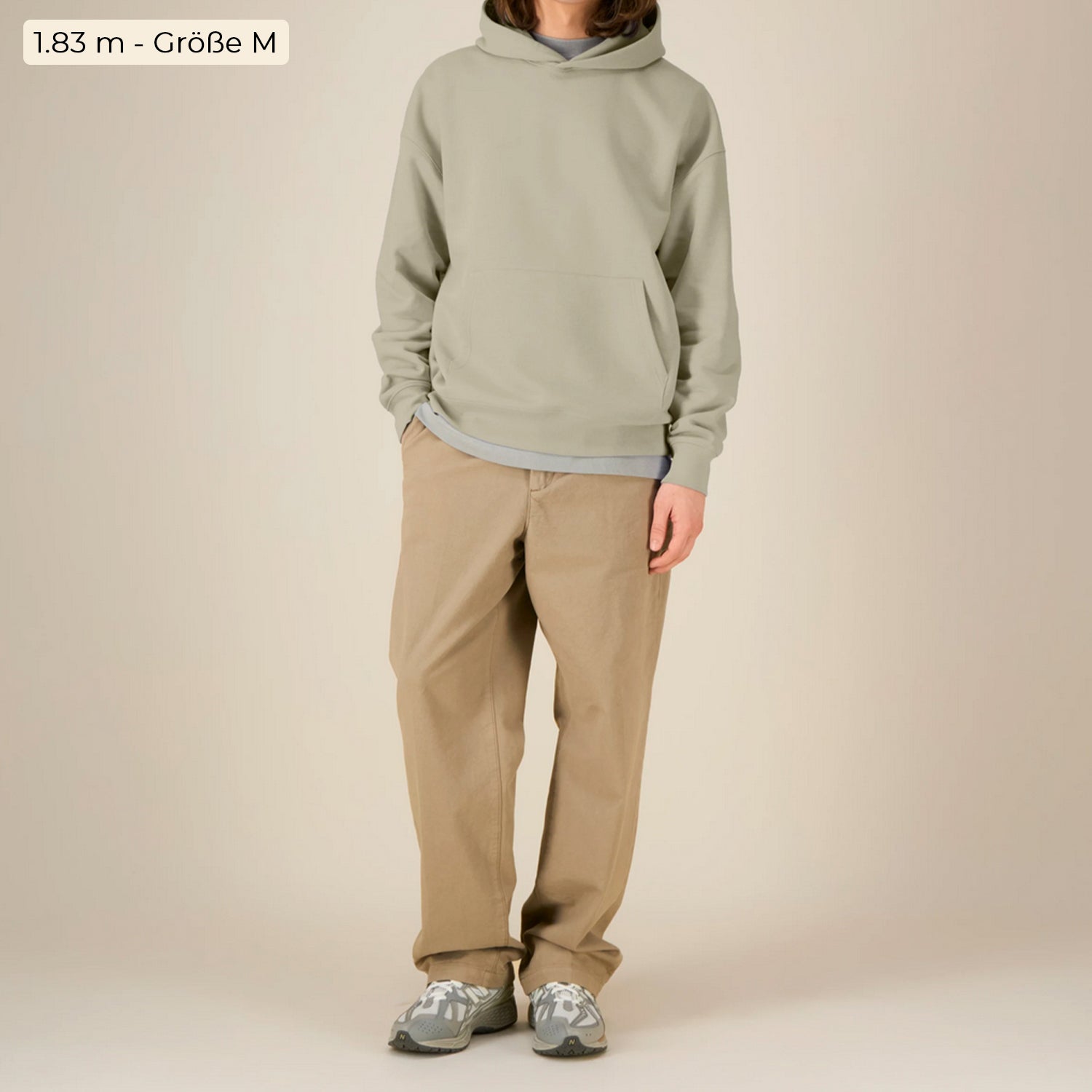 Basic Relaxed Fit Hoodie Stone