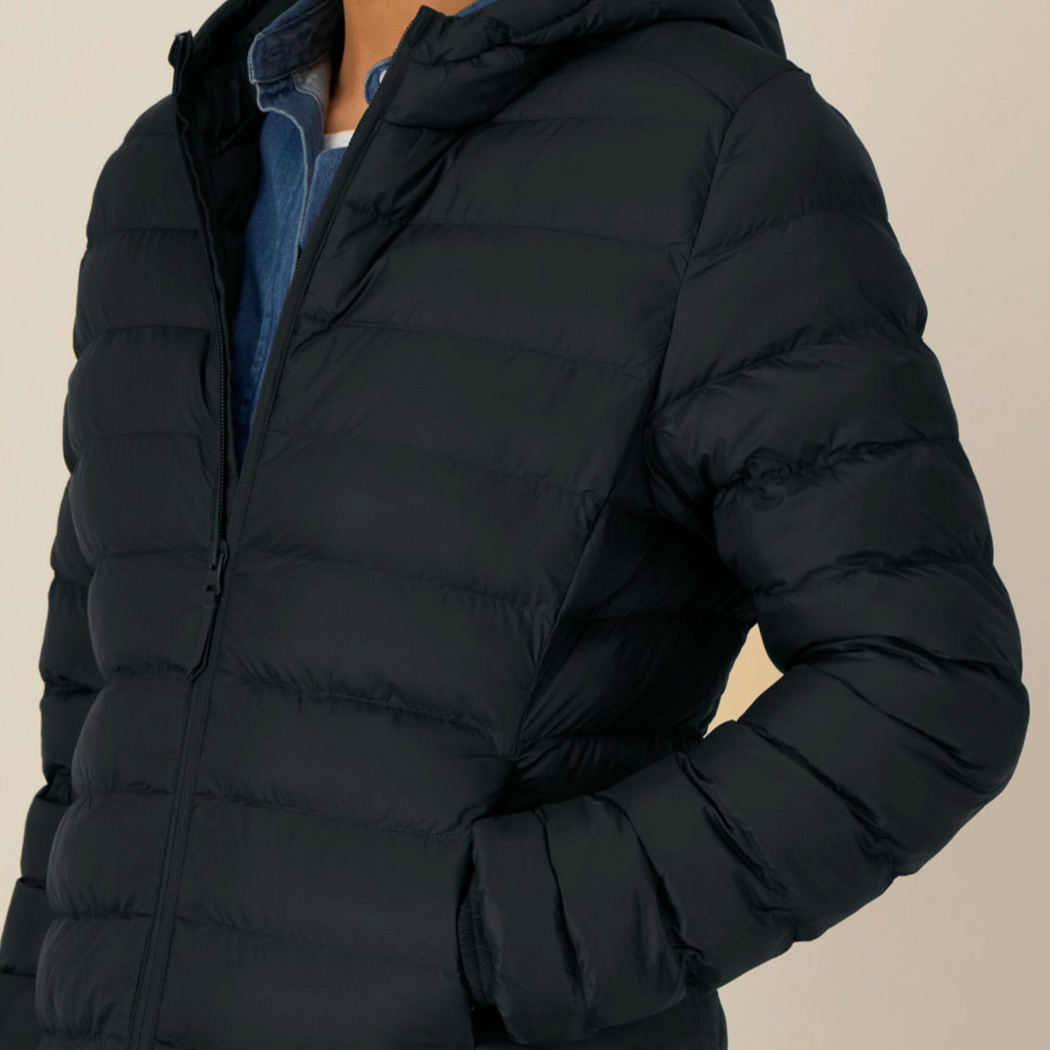 Basic Steppjacke Damen Schwarz
