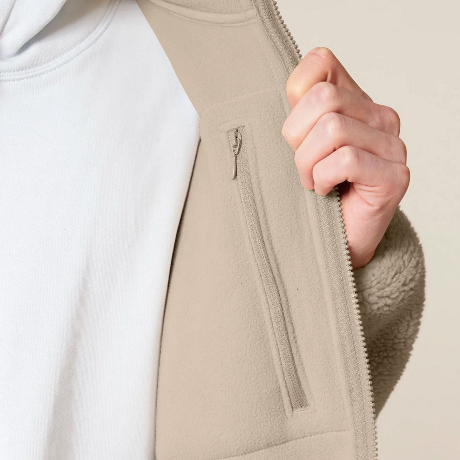 Basic Sherpa Jacke Beige