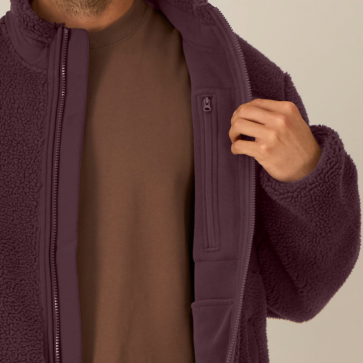 Basic Sherpa Jacke Red Brown