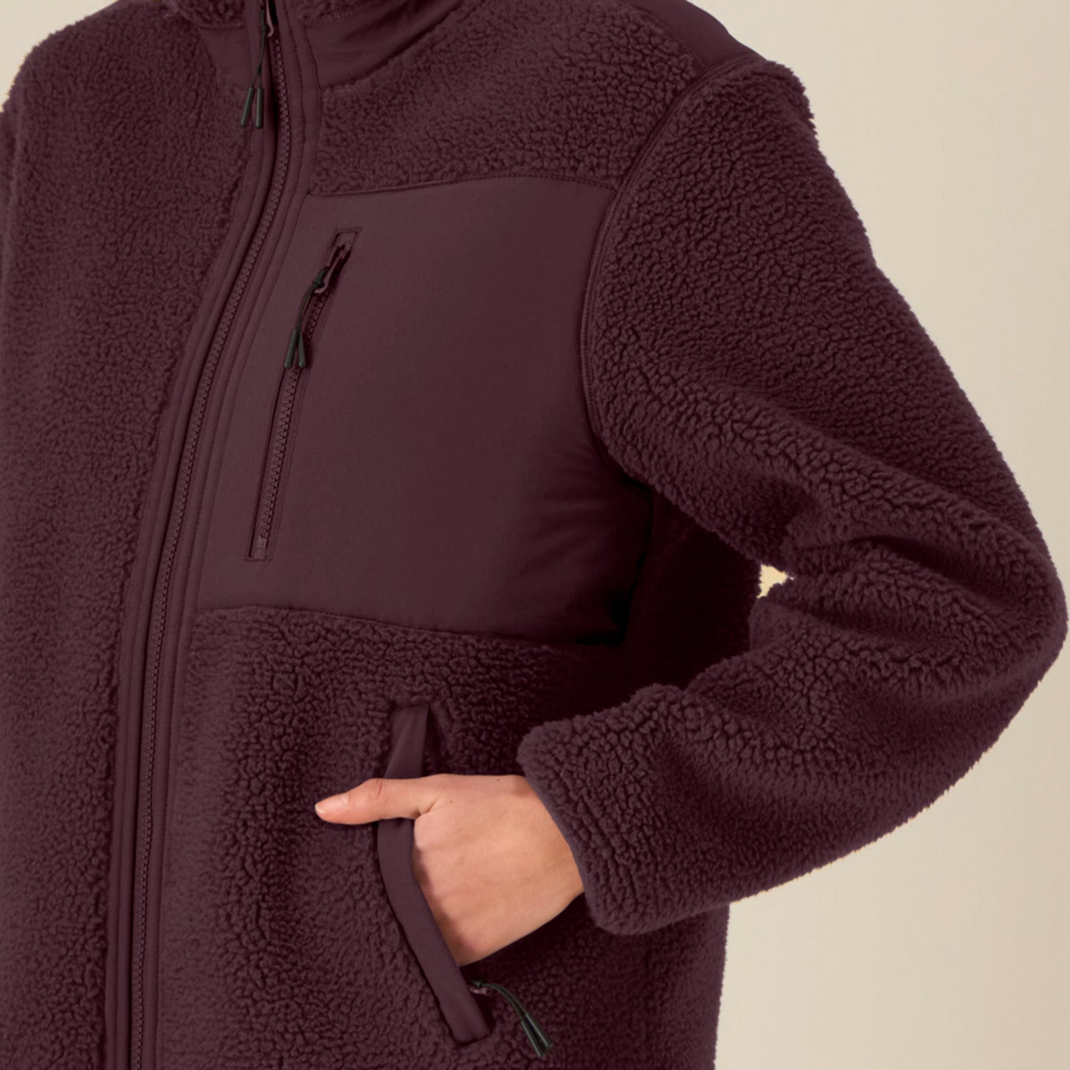 Basic Sherpa Jacke Red Brown