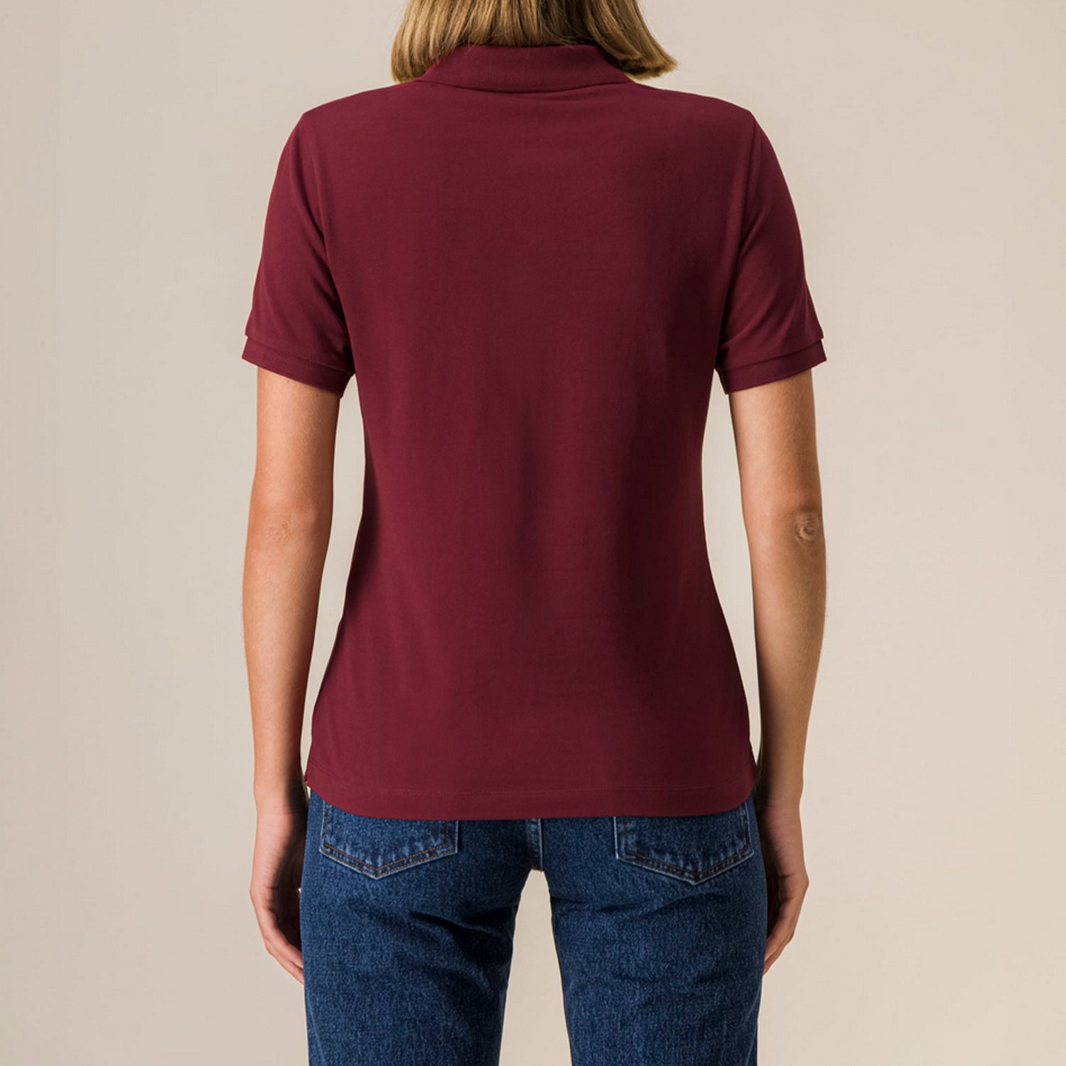 Basic Mid-Light Polo Women Burgund