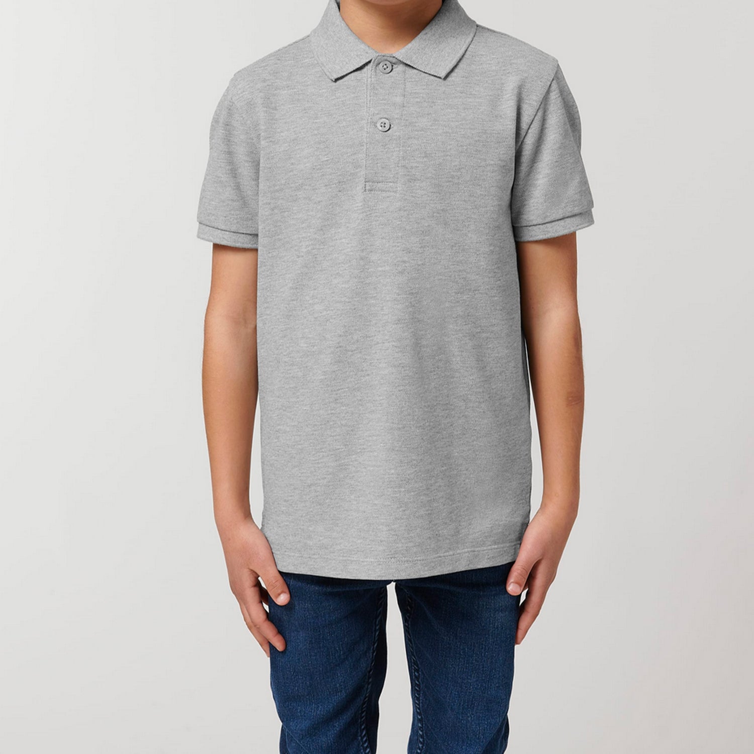 Basic Kids Polo Grey