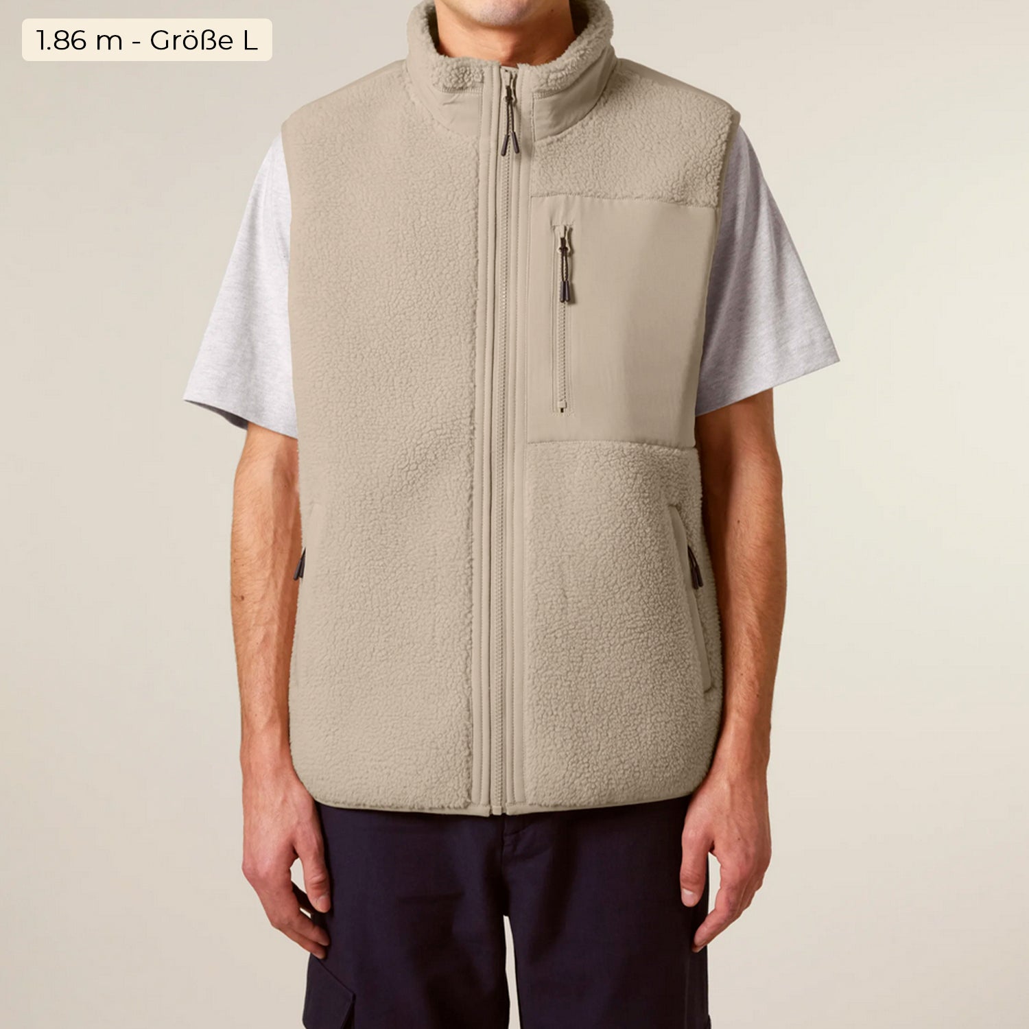 Basic Sherpa Weste Beige
