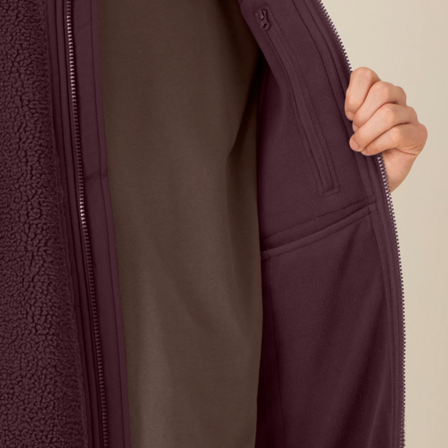 Basic Sherpa Weste Red Brown