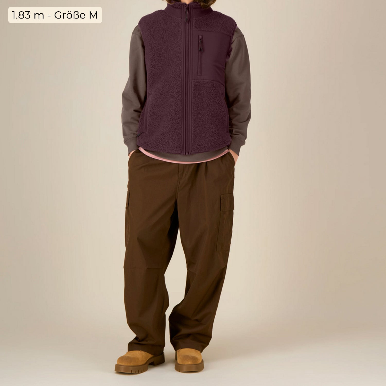 Basic Sherpa Weste Red Brown