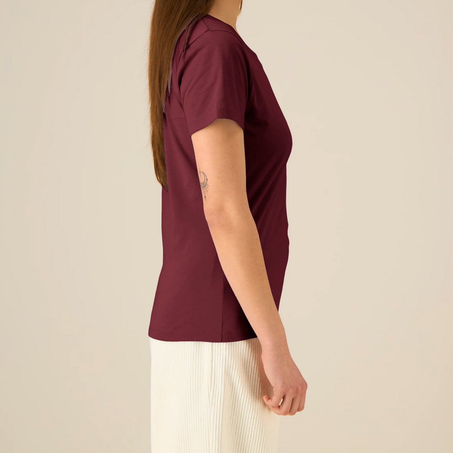Basic T-Shirt Women Burgund