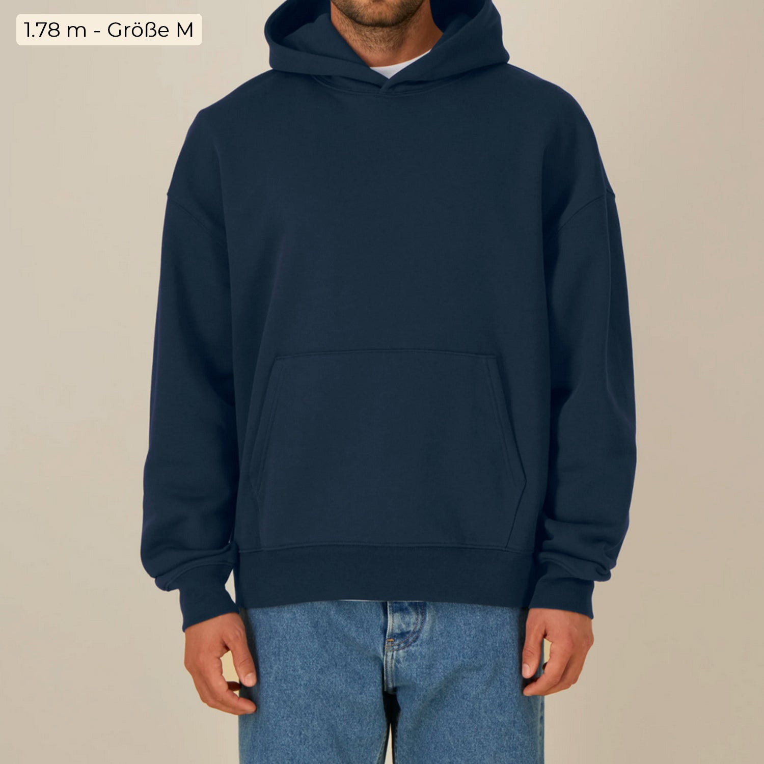 Basic Relaxed Fit Hoodie Navy