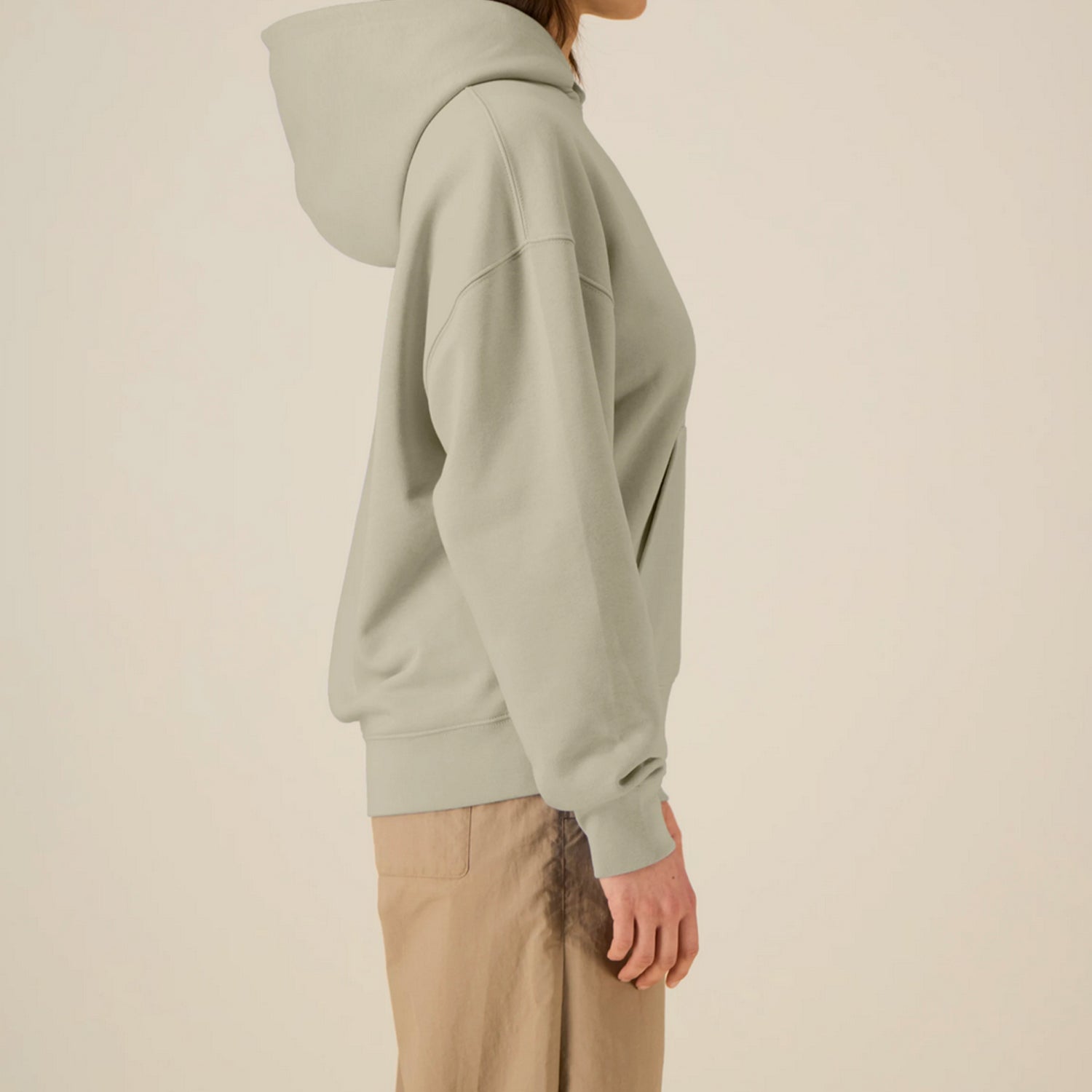 Basic Relaxed Fit Hoodie Stone