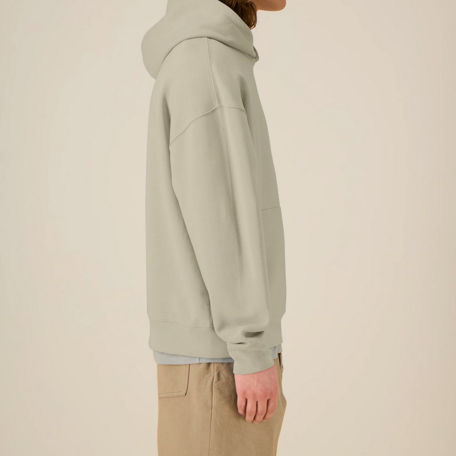 Basic Relaxed Fit Hoodie Stone