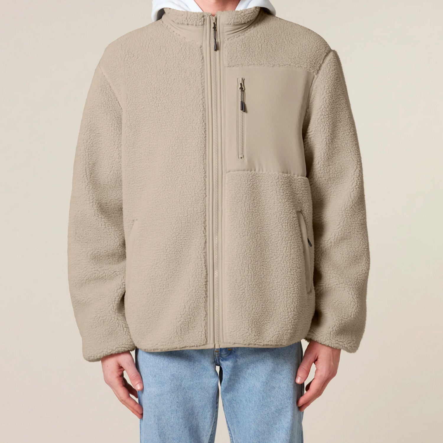 Basic Sherpa Jacke Beige