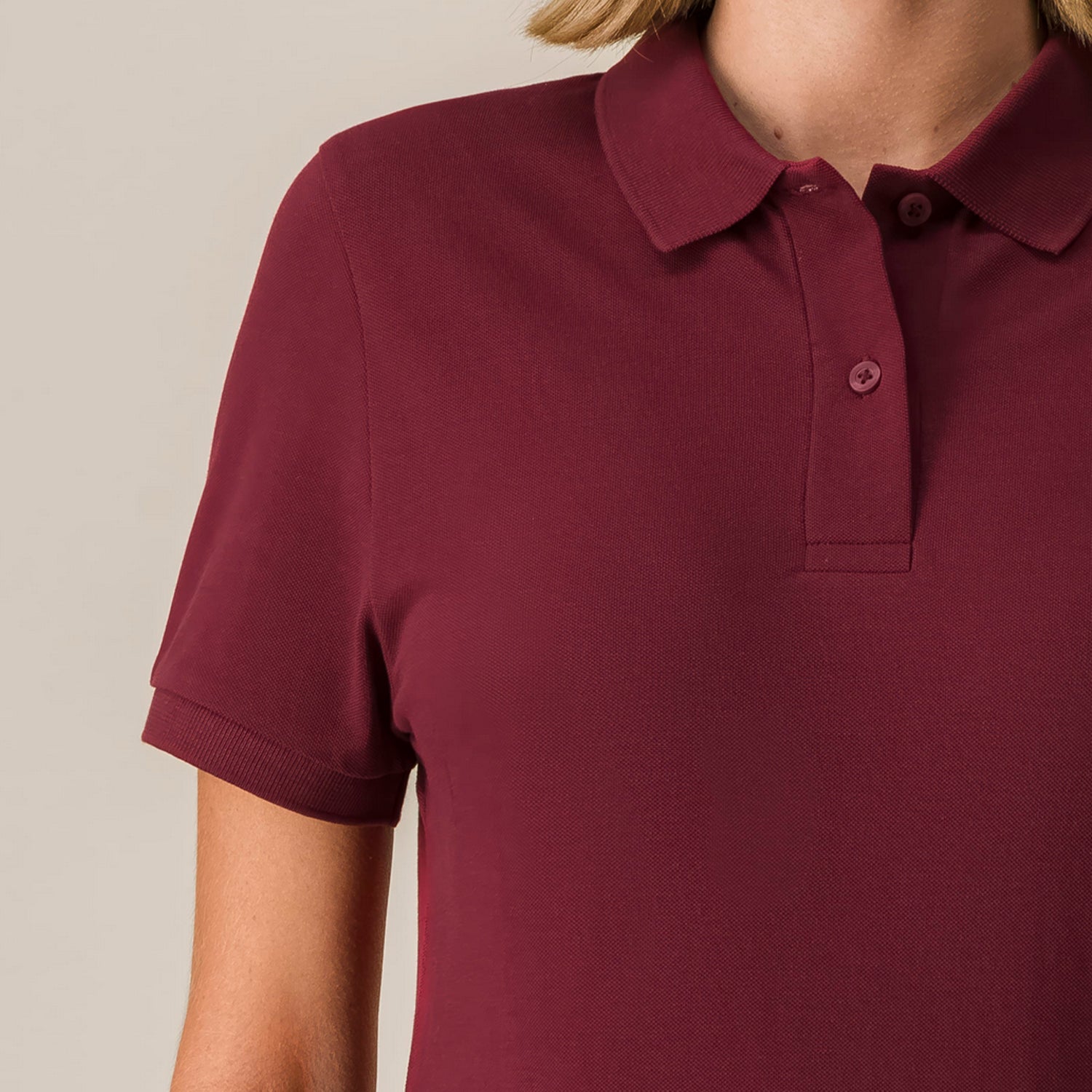 Basic Mid-Light Polo Women Burgund