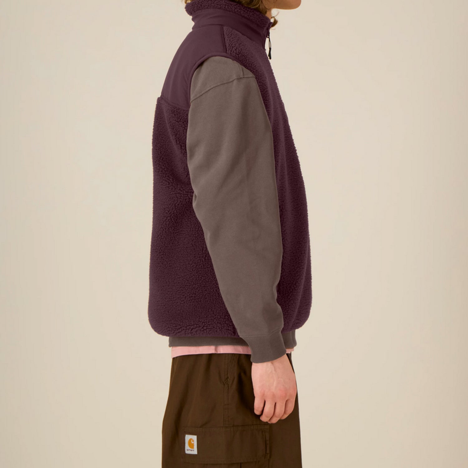Basic Sherpa Weste Red Brown
